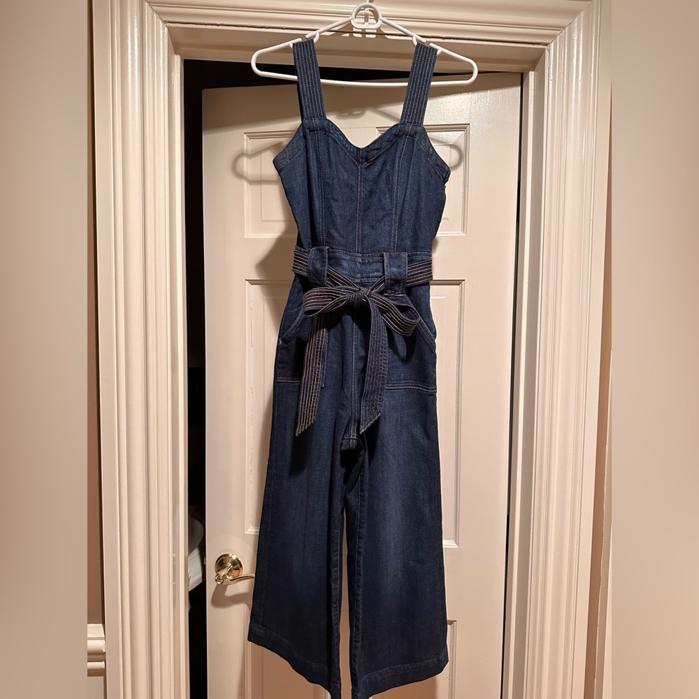 7 FOR ALL MANKIND DENIM CROPPED JUMPSUIT!
